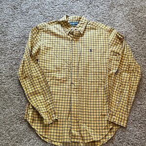 Polo by Ralph Lauren Yellow and Blue Plaid Men's Shirt